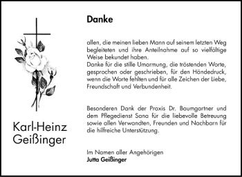 Traueranzeige von Karl-Heinz Geißinger von Schwetzinger Zeitung