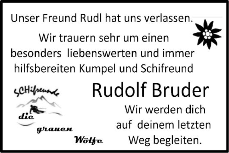  Traueranzeige für Rudolf Bruder vom 20.06.2020 aus Schwetzinger Zeitung